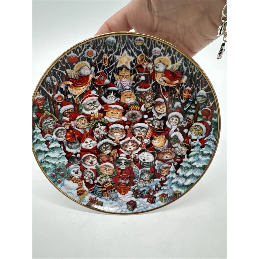 Santa Claws Franklin Mint Collectors Plate Bill‎ Bell Christmas Claus Cats Kitty